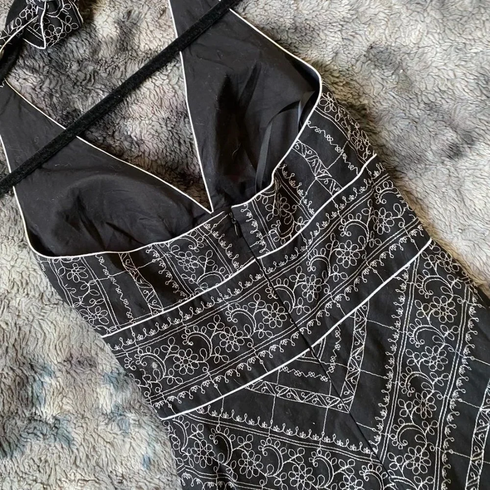 VTG Embroidered Halter Dress